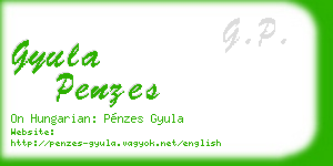 gyula penzes business card